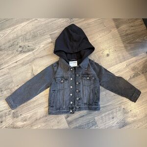 Old Navy Boys 5T Denim Jacket with Black Hood